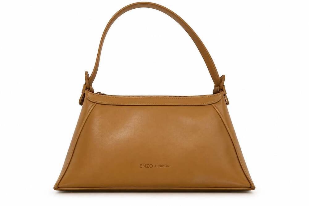 Enzo Angiolini Brown Leather Shoulder Bag